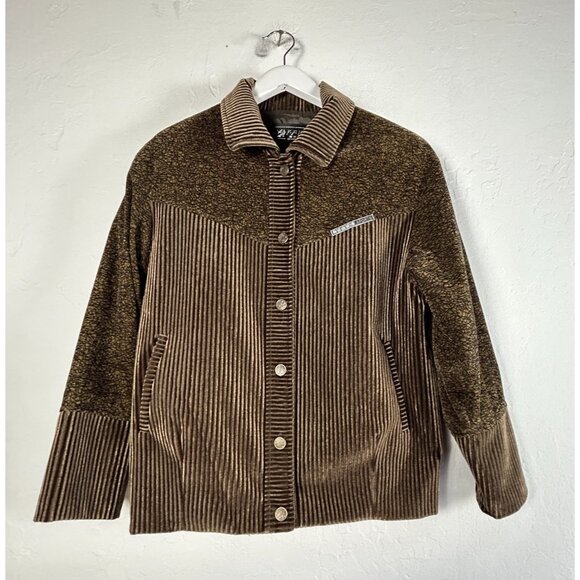 Y.F.Y.E Sports Jackets & Blazers - YFYE Sports Women's Button Down Corduroy Jacket Long Sleeve Brown Size Medium